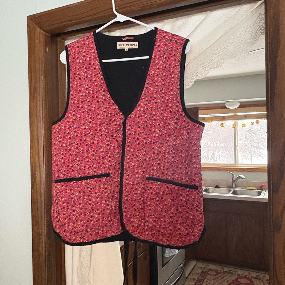 Free People Black Quilted Vest